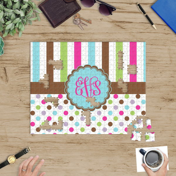 Stripes & Dots Jigsaw Puzzle 500 Piece - In Context