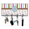 Stripes & Dots Key Hanger w/ 4 Hooks w/ Monogram