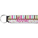 Stripes & Dots Neoprene Keychain Fob (Personalized)
