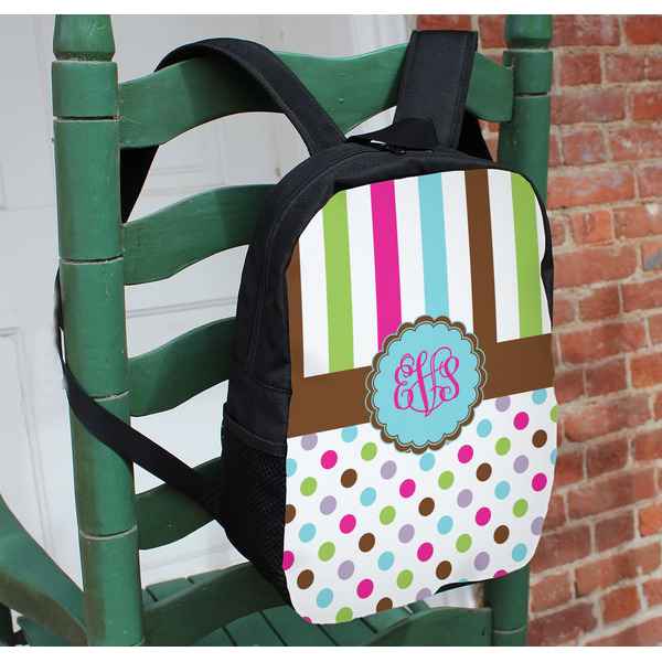 Stripes & Dots Kids Backpack - In Context