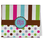Stripes & Dots Kitchen Towel - Poly Cotton w/ Monograms