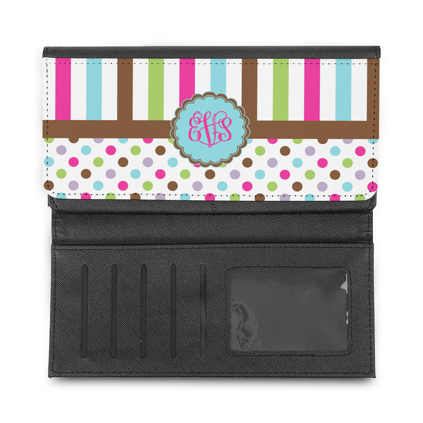 Stripes & Dots Ladies Wallet - Half Way Open