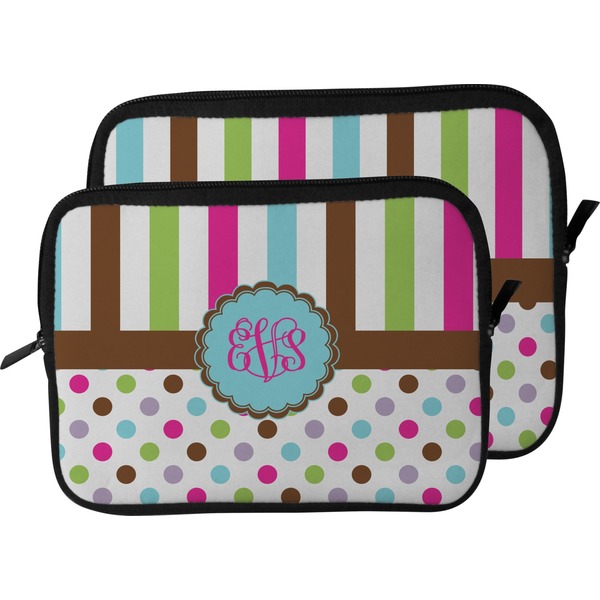 Stripes & Dots Laptop Sleeve (Size Comparison)