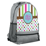 Stripes & Dots Backpack - Grey (Personalized)