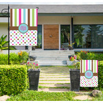 Stripes & Dots Large Garden Flag - Double Sided (Personalized)