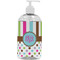 Stripes & Dots Plastic Soap / Lotion Dispenser (16 oz - Large - White) (Personalized)