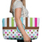 Stripes & Dots Large Rope Tote Bag - In Context View
