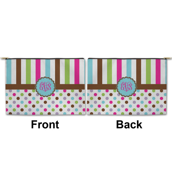Stripes & Dots Large Zipper Pouch Approval (Front and Back)