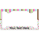 Stripes & Dots License Plate Frame - Style C (Personalized)