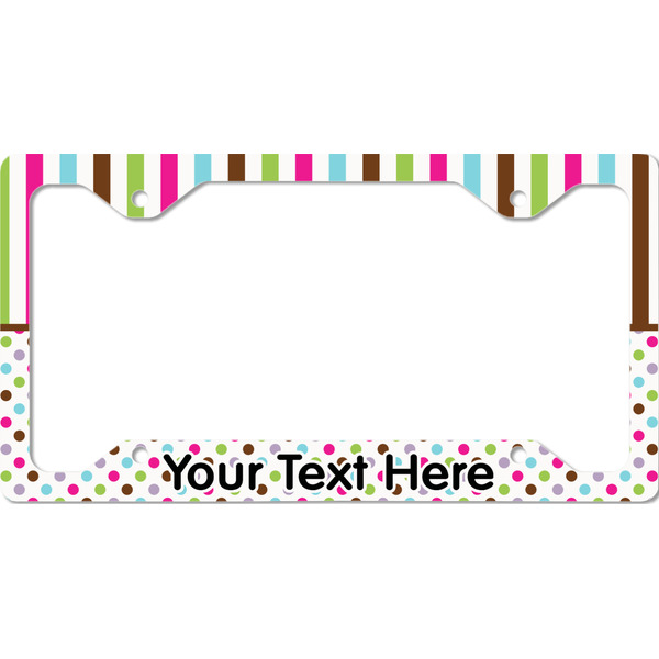 Custom Stripes & Dots License Plate Frame - Style C (Personalized)