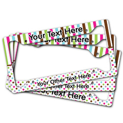Stripes & Dots License Plate Frame (Personalized)