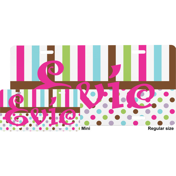 Stripes & Dots License Plate (Sizes)