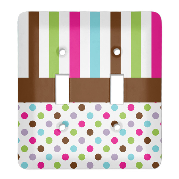 Custom Stripes & Dots Light Switch Cover (2 Toggle Plate)