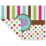 Stripes & Dots Double-Sided Linen Placemat - Single w/ Monogram