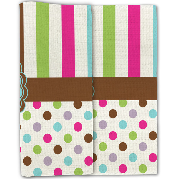 Stripes & Dots Linen Placemat - Folded Half (double sided)