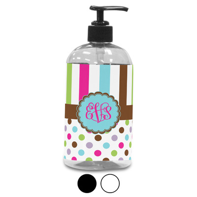 Stripes & Dots Plastic Soap / Lotion Dispenser (Personalized)