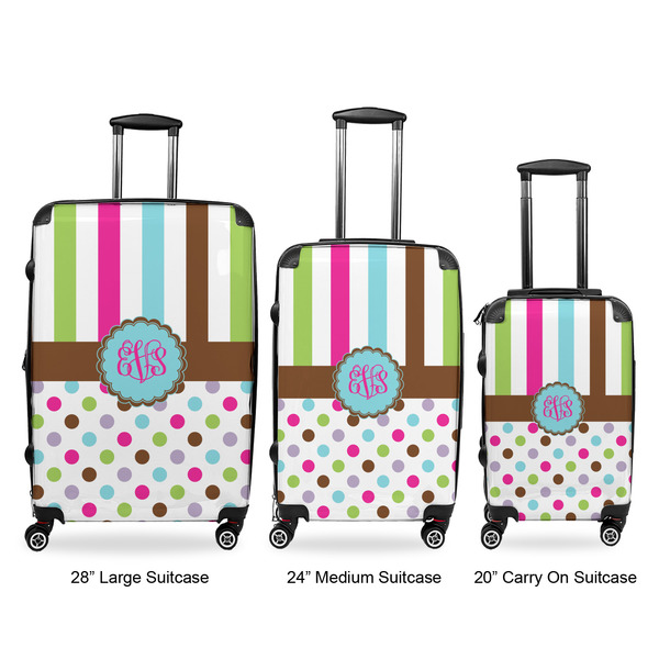 Stripes & Dots Luggage Bags all sizes - With Handle