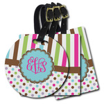 Stripes & Dots Plastic Luggage Tag (Personalized)