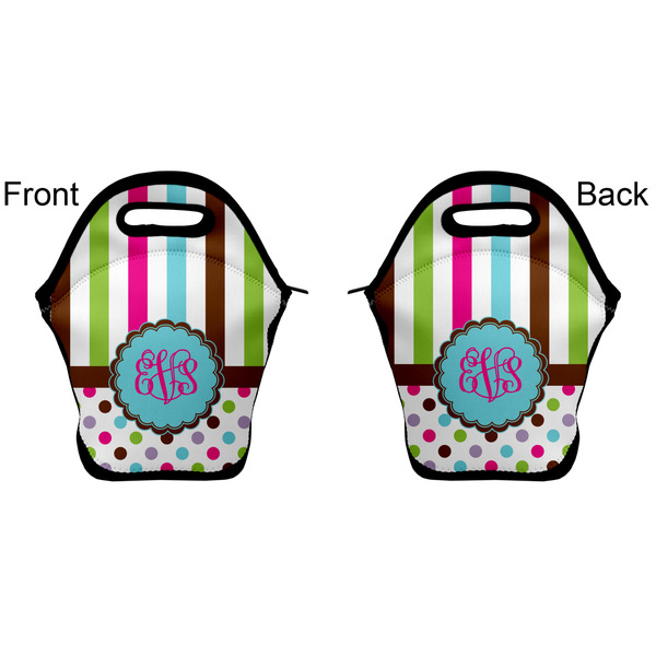Stripes & Dots Lunch Bag - Front and Back