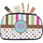 Stripes & Dots Makeup / Cosmetic Bag - Medium (Personalized)