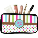 Stripes & Dots Makeup / Cosmetic Bag - Small (Personalized)