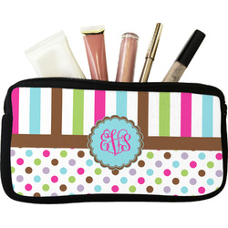 Stripes & Dots Makeup / Cosmetic Bag (Personalized)