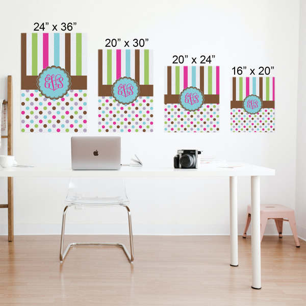 Stripes & Dots Matte Poster - Sizes