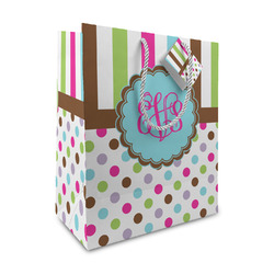 Stripes & Dots Medium Gift Bag (Personalized)