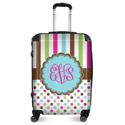 Stripes & Dots Suitcase - 24" Medium - Checked (Personalized)