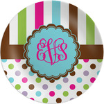 Stripes & Dots Melamine Plate (Personalized)