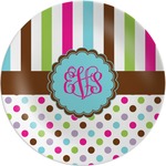 Stripes & Dots Melamine Plate (Personalized)