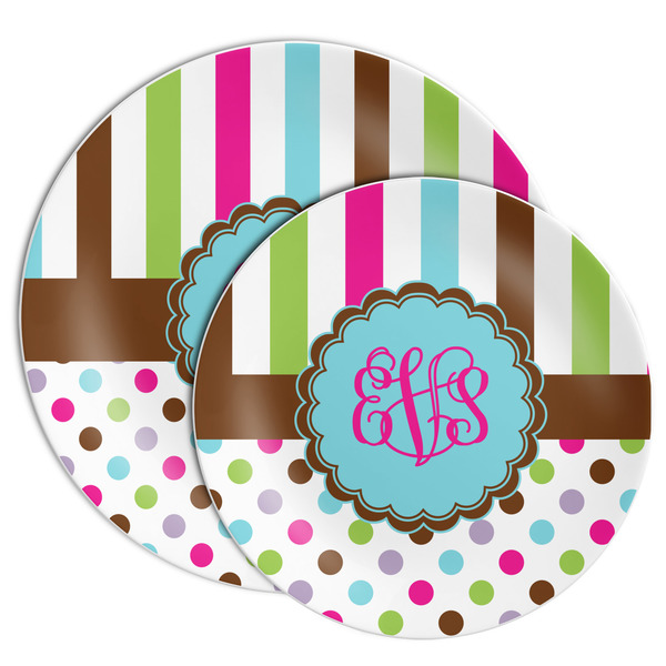 Stripes & Dots Melamine Plates - PARENT/MAIN