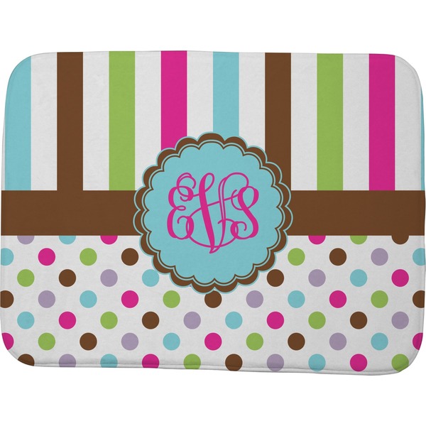 Stripes & Dots Memory Foam Bath Mat 48 X 36
