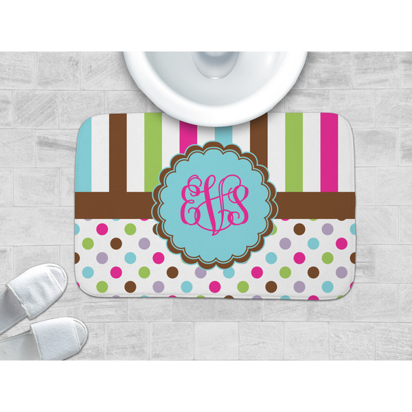 Stripes & Dots Memory Foam Bath Mat - LIFESTYLE 34x21