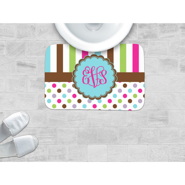Stripes & Dots Memory Foam Bath Mat - LIFESTYLE