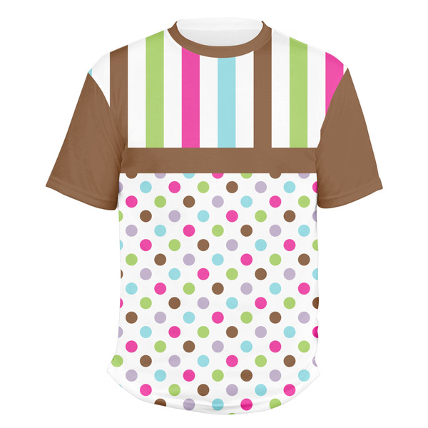 Custom Stripes & Dots Men's Crew T-Shirt - 2X Large