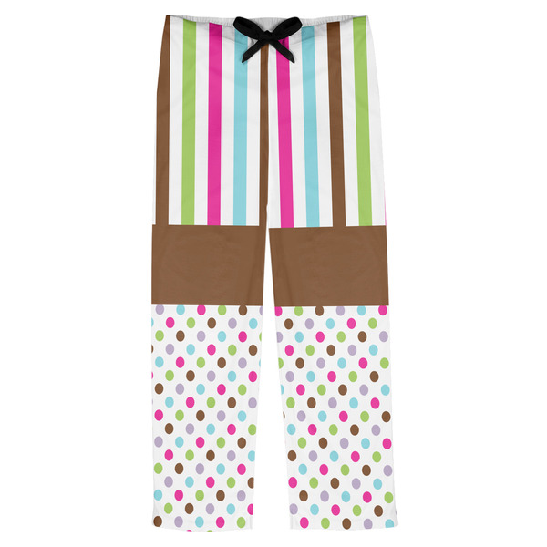 Custom Stripes & Dots Mens Pajama Pants - 2XL