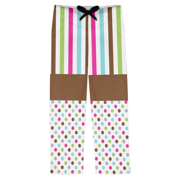 Custom Stripes & Dots Mens Pajama Pants - XS
