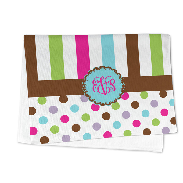 Stripes & Dots Microfiber Dish Towel - FOLDED HALF