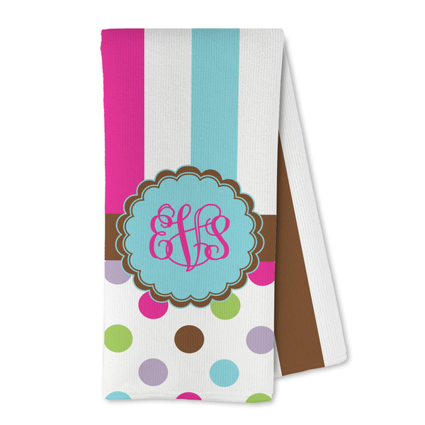 Custom Stripes & Dots Kitchen Towel - Microfiber (Personalized)