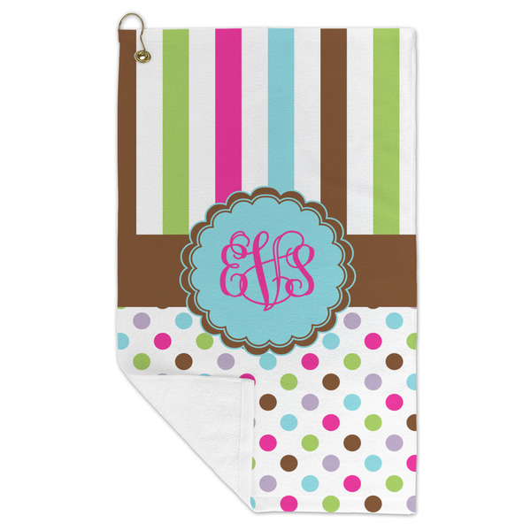 Stripes & Dots Microfiber Golf Towels - FOLD