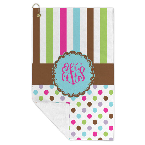 Stripes & Dots Microfiber Golf Towels - FOLD