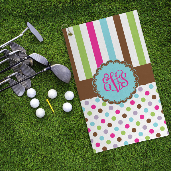 Stripes & Dots Microfiber Golf Towels - LIFESTYLE