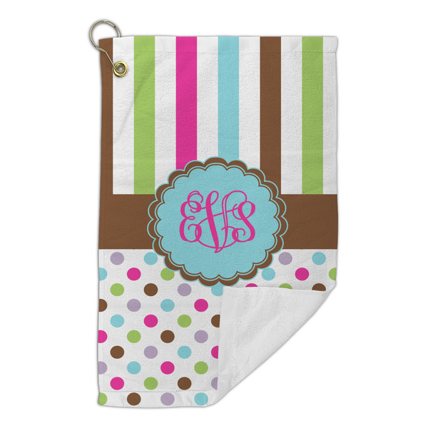 Stripes & Dots Microfiber Golf Towels Small - FRONT FOLDED