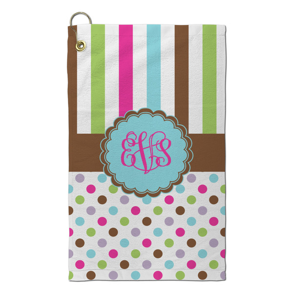 Custom Stripes & Dots Microfiber Golf Towel - Small (Personalized)