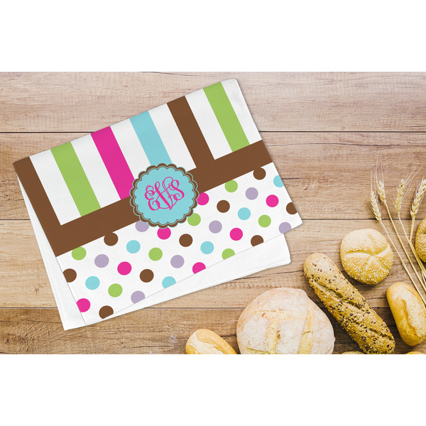 Stripes & Dots Microfiber Kitchen Towel - LIFESTYLE