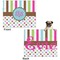 Stripes & Dots Microfleece Dog Blanket - Large- Front & Back