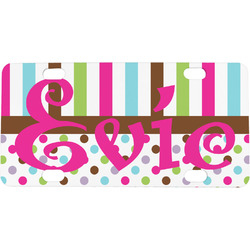 Stripes & Dots Mini/Bicycle License Plate (Personalized)