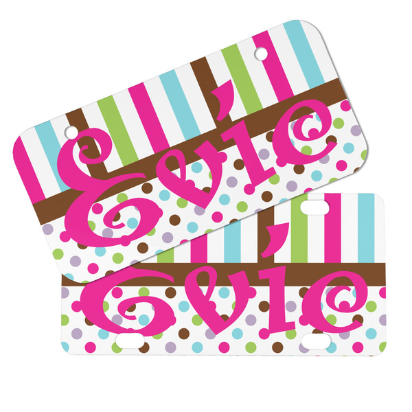 Stripes & Dots Mini License Plates - MAIN (4 and 2 Holes)