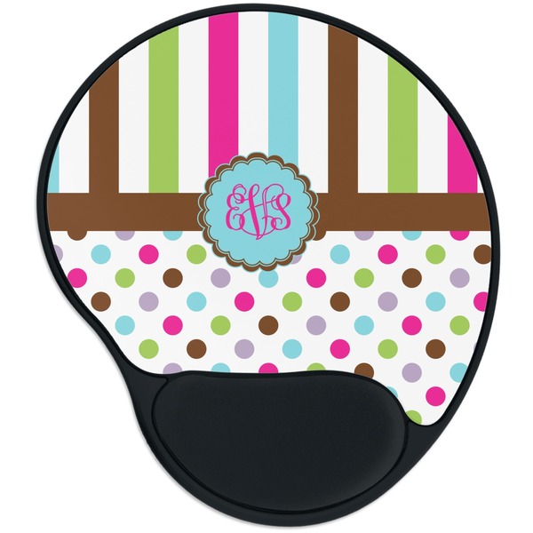 Custom Stripes & Dots Mouse Pad with Wrist Support